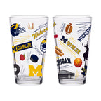 Set of 2 Michigan Wolverines Local 16oz Pints