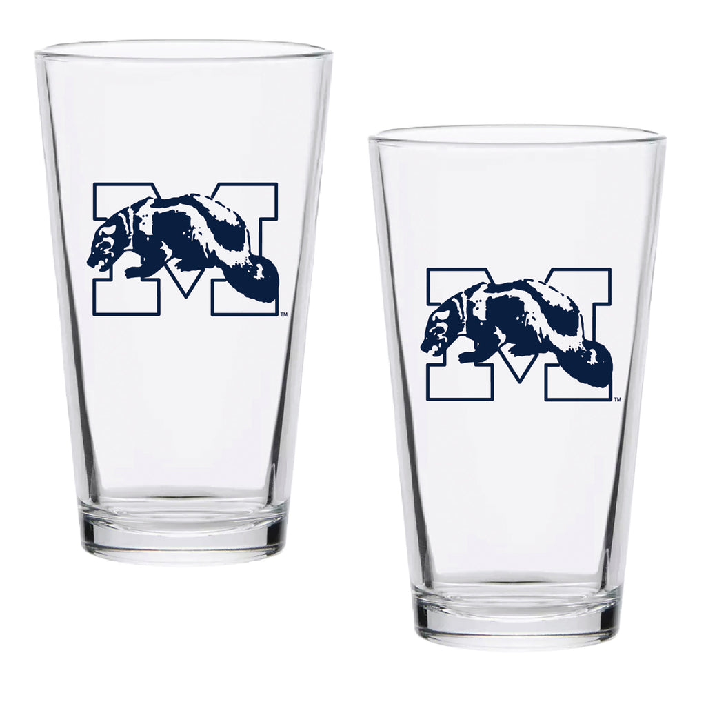Set of 2 Michigan Wolverines College Vault Sketch 16oz Pints