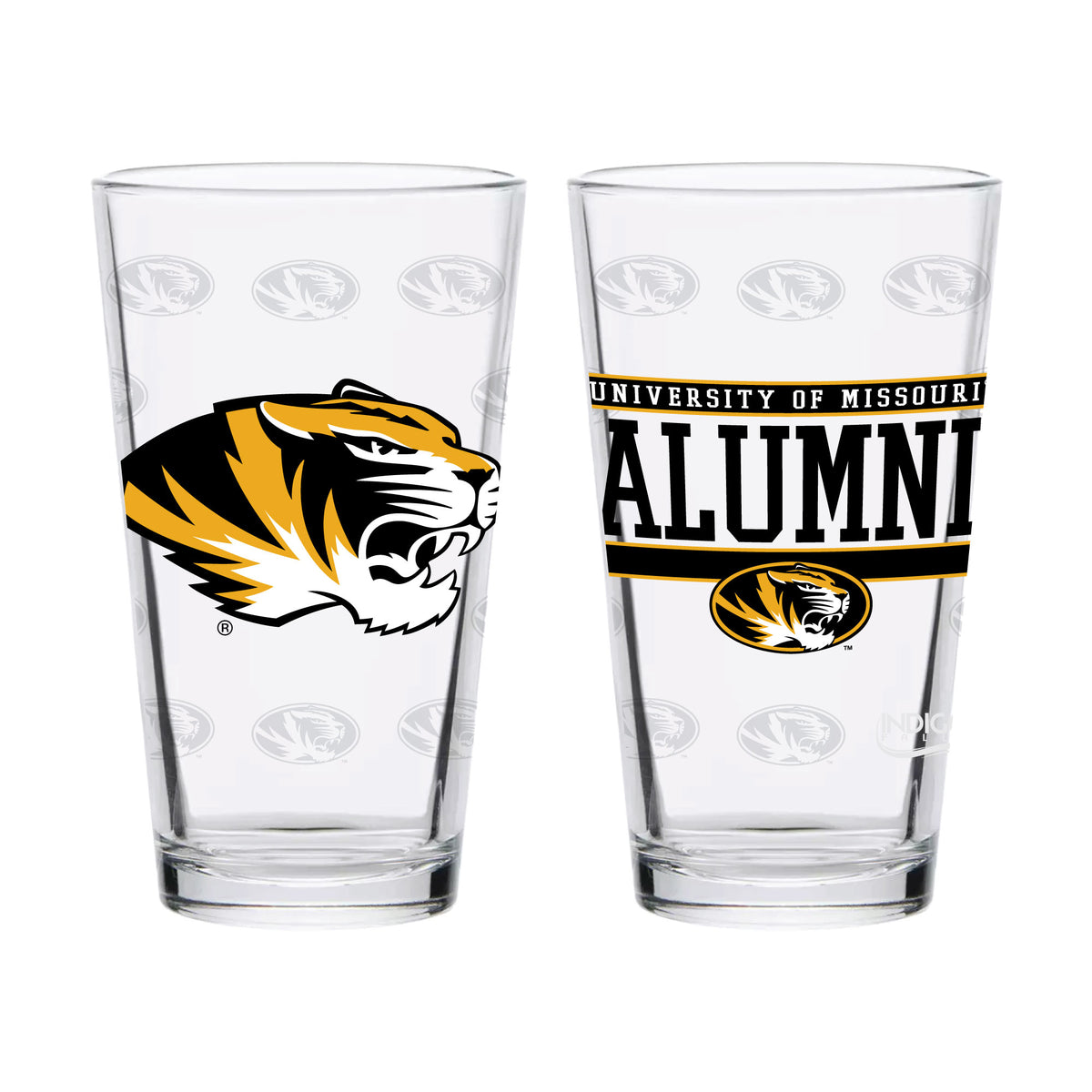 Set of 2 Missouri Tigers 16oz Alumni Pints - Indigo Falls