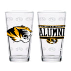 Set of 2 Missouri Tigers 16oz Alumni Pints