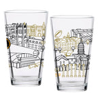 Set of 2 Missouri Tigers Campus Line Art 16oz Pints