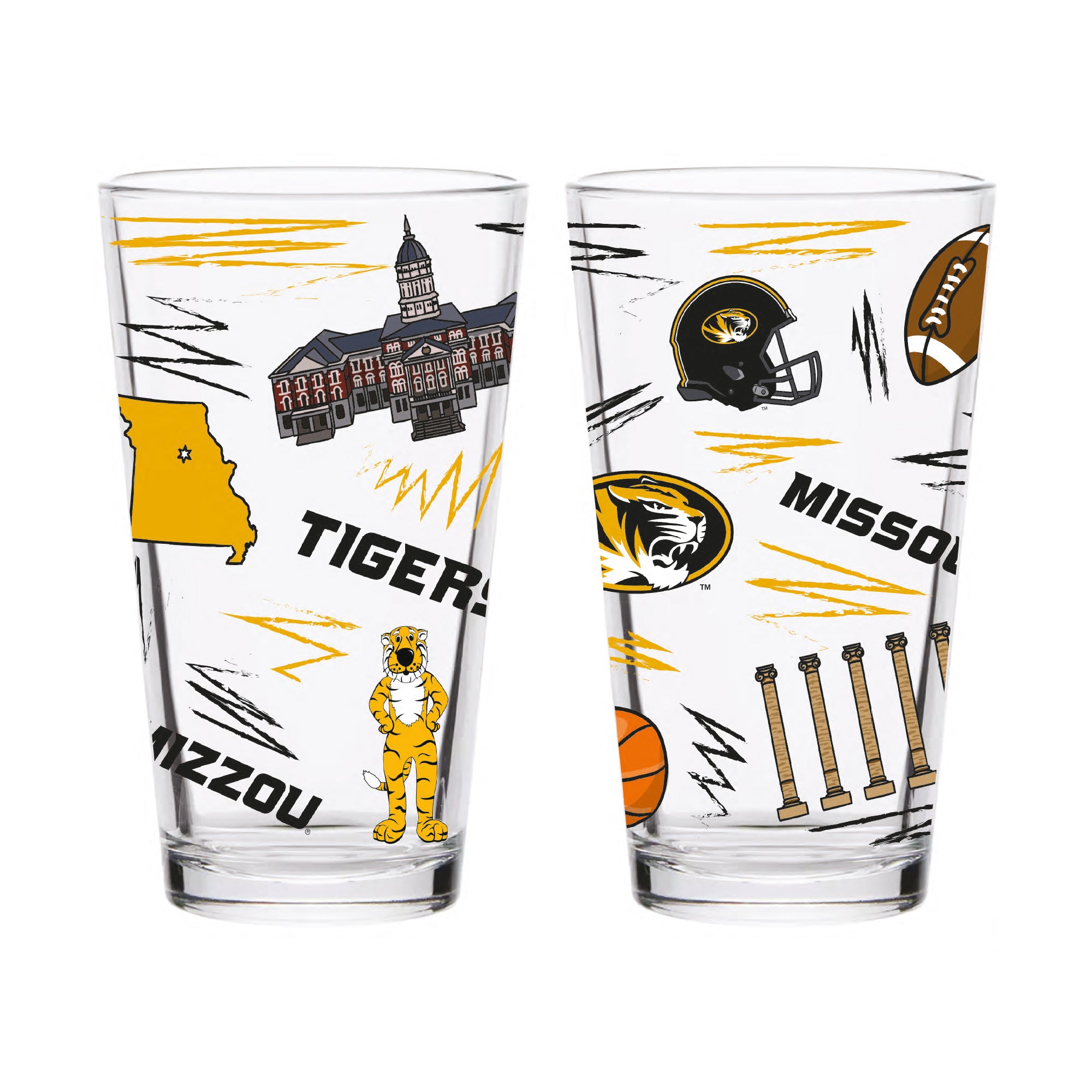 Set of 2 Missouri Tigers Local 16oz Pints
