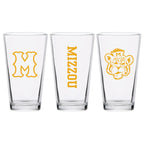 Set of 2 Missouri Tigers College Vault Sketch 16oz Pints