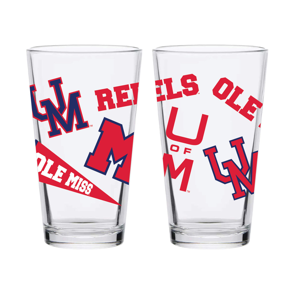 16oz Ole Miss Rebels College Vault Medley Pint 2 Pack