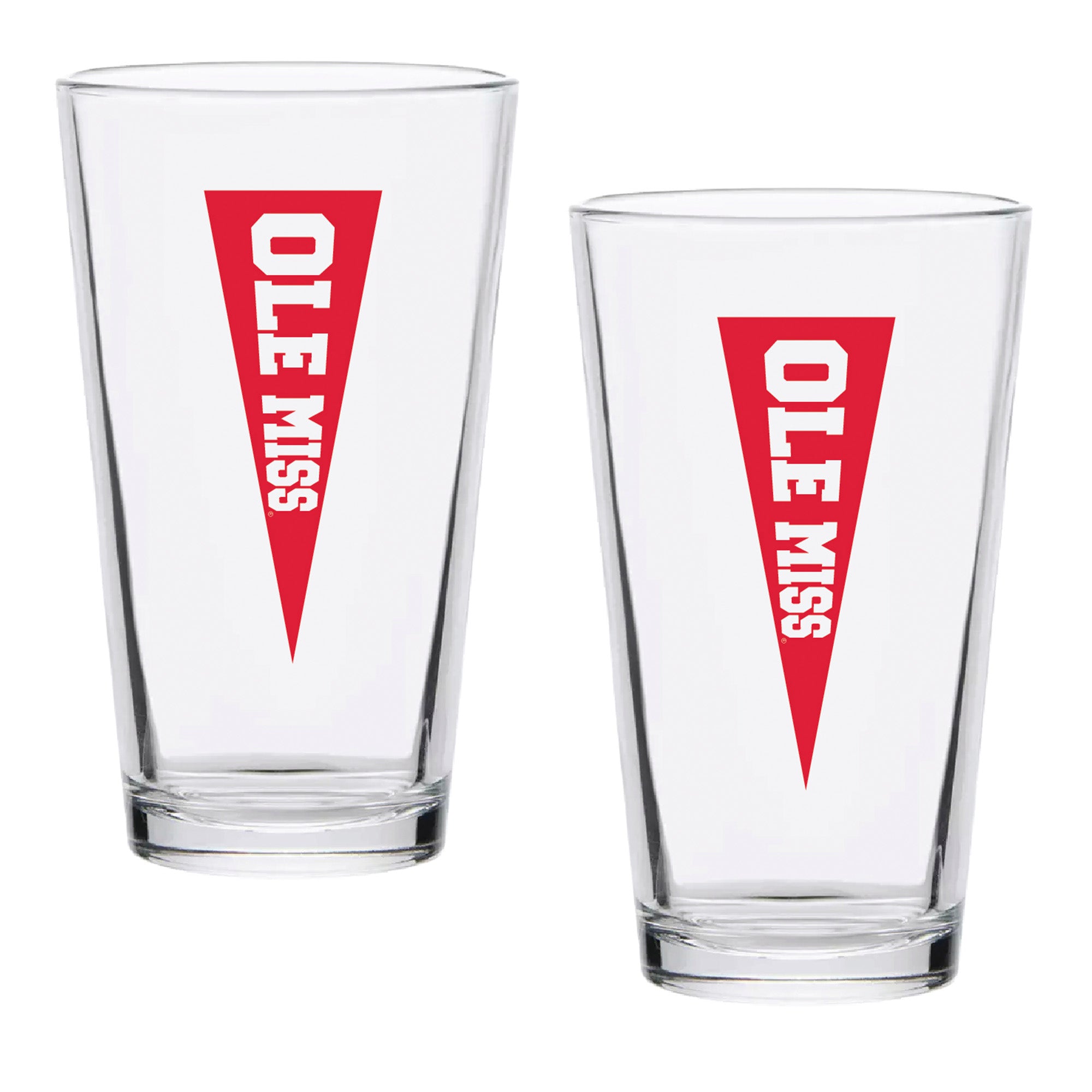 Set of 2 Ole Miss Rebels College Vault Sketch 16oz Pints