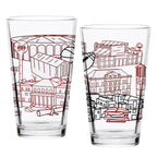 Set of 2 Mississippi State Bulldogs Campus Line Art 16oz Pints