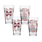 Set of 4 Mississippi State Bulldogs Campus Line Art 16oz Pints