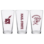 Set of 2 Mississippi State Bulldogs College Vault Sketch 16oz Pints