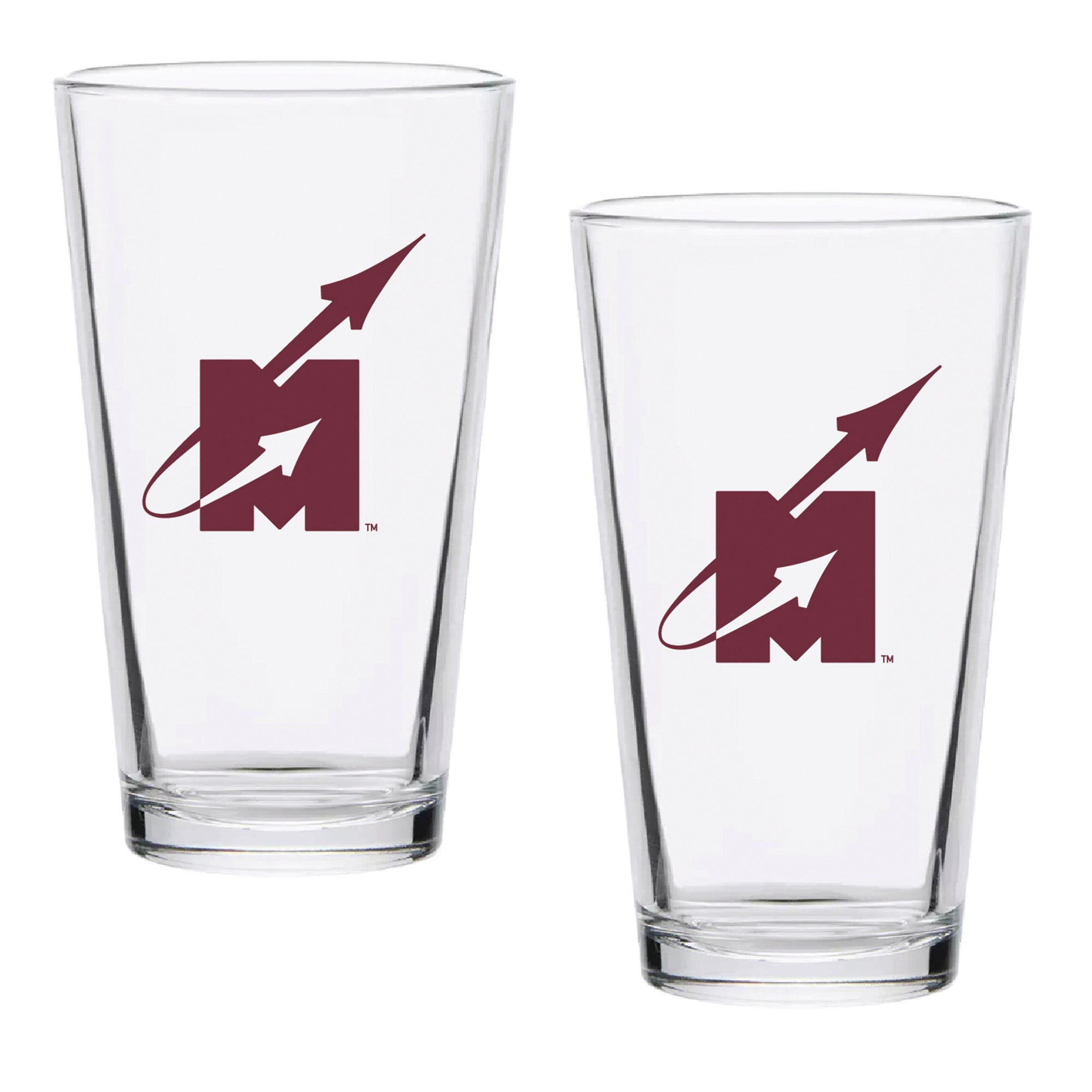 Set of 2 Mississippi State Bulldogs College Vault Sketch 16oz Pints