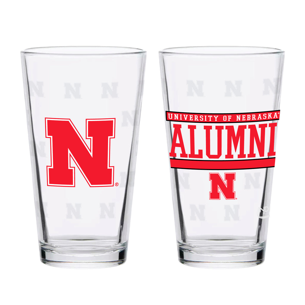 Set of 2 Nebraska Cornhuskers 16oz Alumni Pints