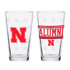 Set of 2 Nebraska Cornhuskers 16oz Alumni Pints
