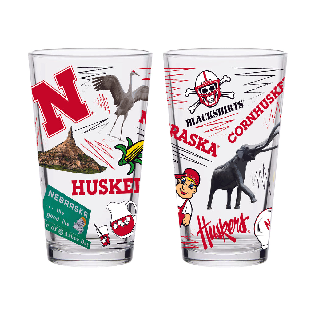 Set of 2 Nebraska Cornhuskers Local 16oz Pints