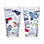 Set of 2 North Carolina Tar Heels Local 16oz Pints