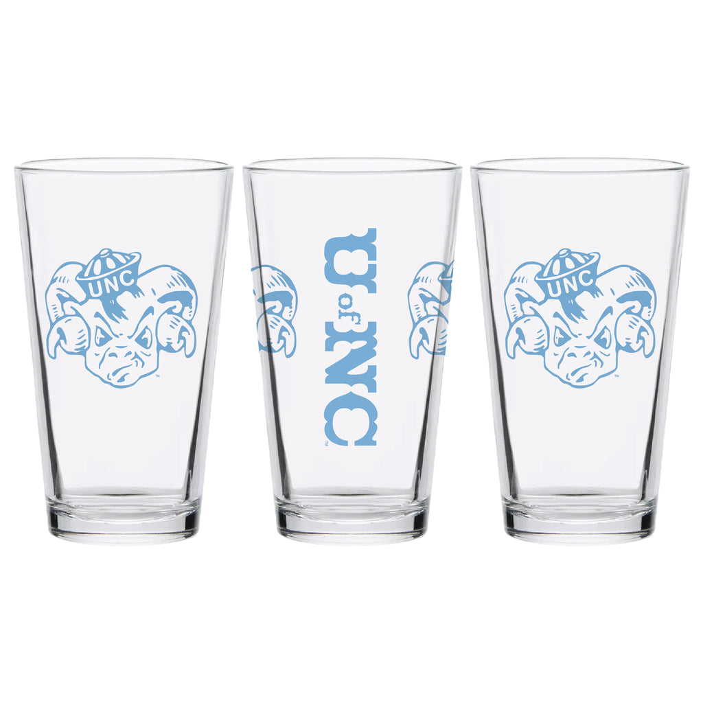 Set of 2 North Carolina Tar Heels College Vault Sketch 16oz Pints