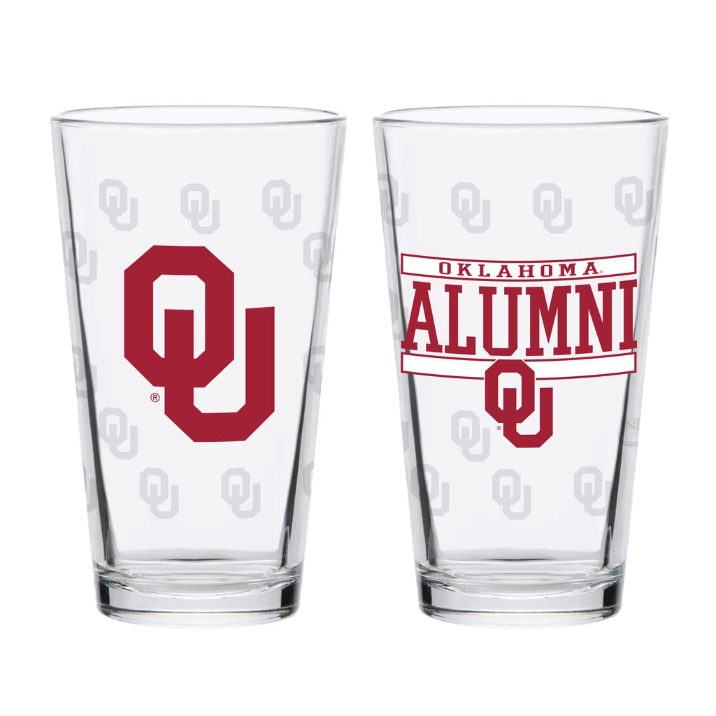 Set of 2 Oklahoma Sooners 16oz Alumni Pints