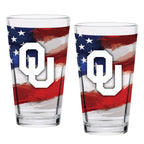 Set of 2 Oklahoma Sooners 16oz Americana Pints