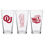 Set of 2 Oklahoma Sooners College Vault Sketch 16oz Pints