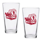 Set of 2 Oklahoma Sooners College Vault Sketch 16oz Pints