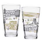 Set of 2 Purdue Boilermakers Campus Line Art 16oz Pints