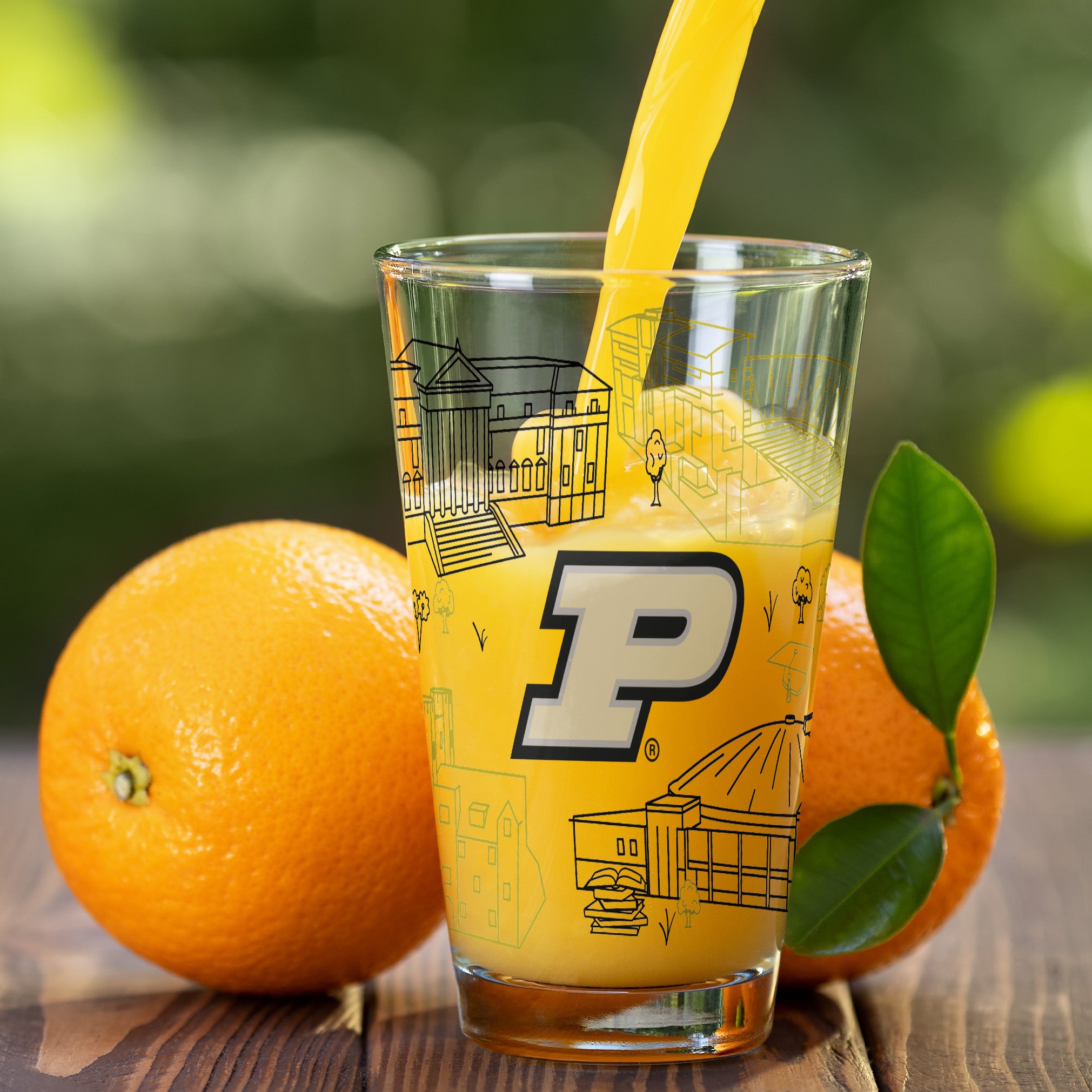 Set of 2 Purdue Boilermakers Campus Line Art 16oz Pints