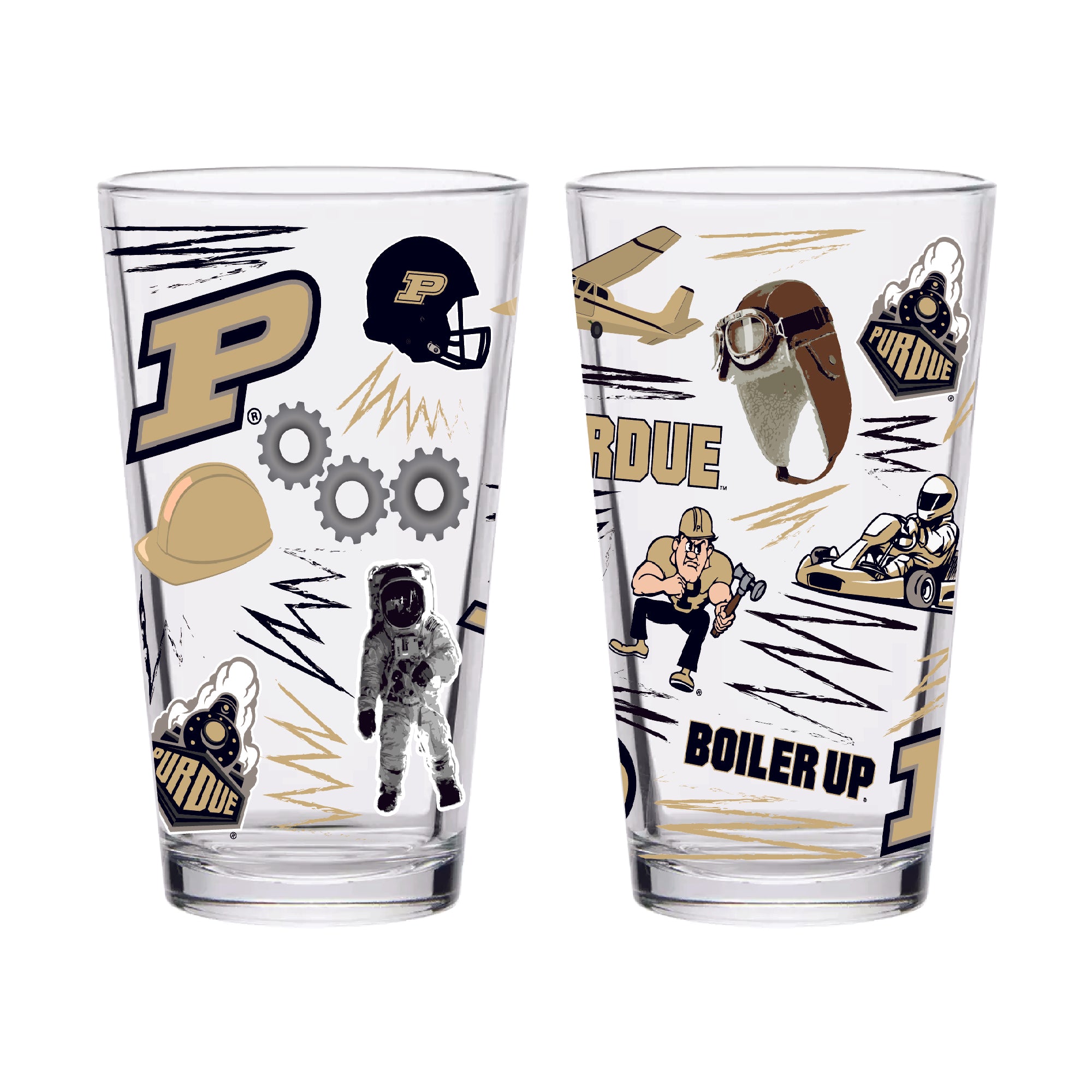 Set of 2 Purdue Boilermakers Local 16oz Pints