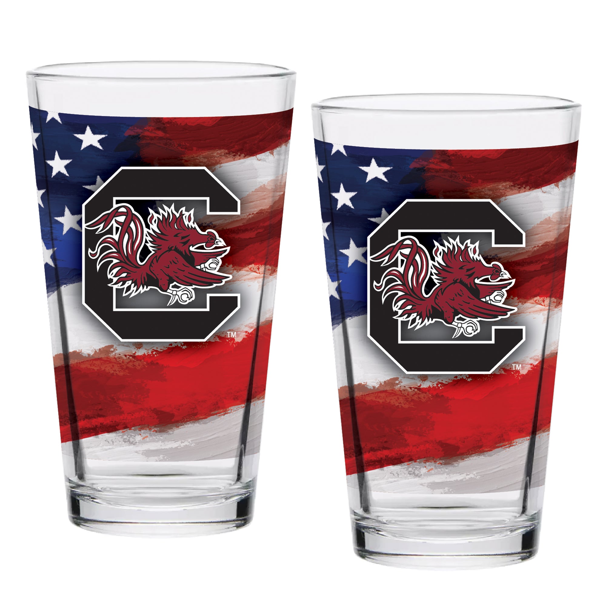 Set of 2 South Carolina Gamecocks 16oz Americana Pints