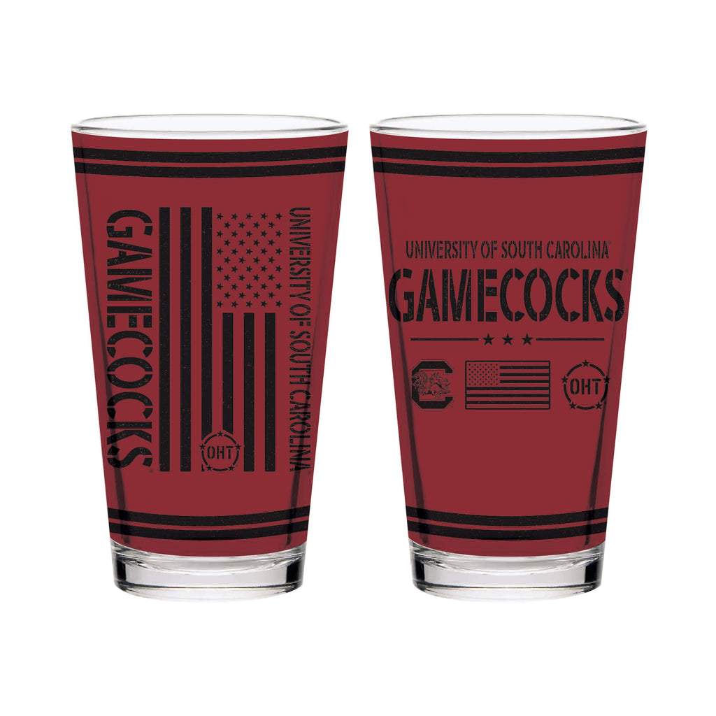 South Carolina Gamecocks 16oz OHT flag pint glass