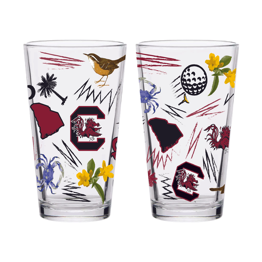 Set of 2 South Carolina Gamecocks Local 16oz Pints