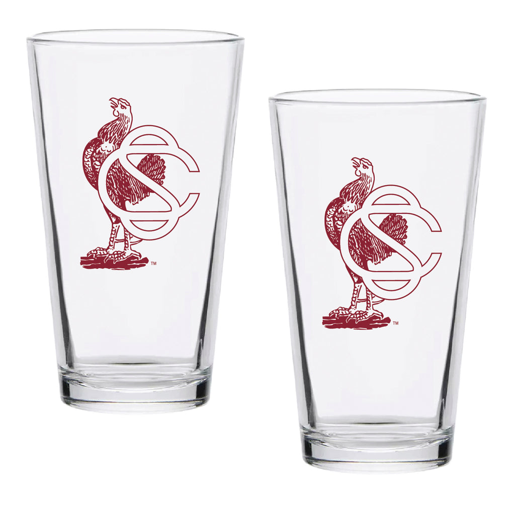 Set of 2 South Carolina Gamecocks College Vault Sketch 16oz Pints
