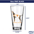 Set of 4 Tennessee Volunteers Mascot by Laura Wilcox 16oz Pint Glasses
