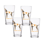 Set of 4 Tennessee Volunteers Mascot by Laura Wilcox 16oz Pint Glasses