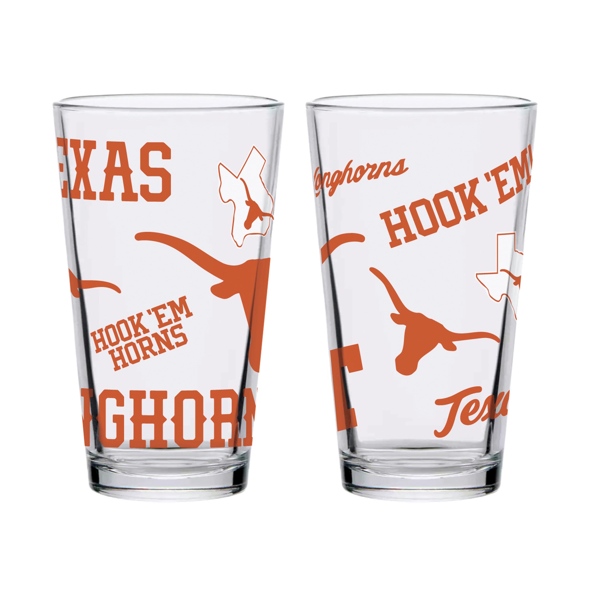 Set of 4 Texas Longhorns Texas Longhorns 16oz Medley Pint Glasses