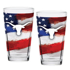 Set of 2 Texas Longhorns 16oz Americana Pints