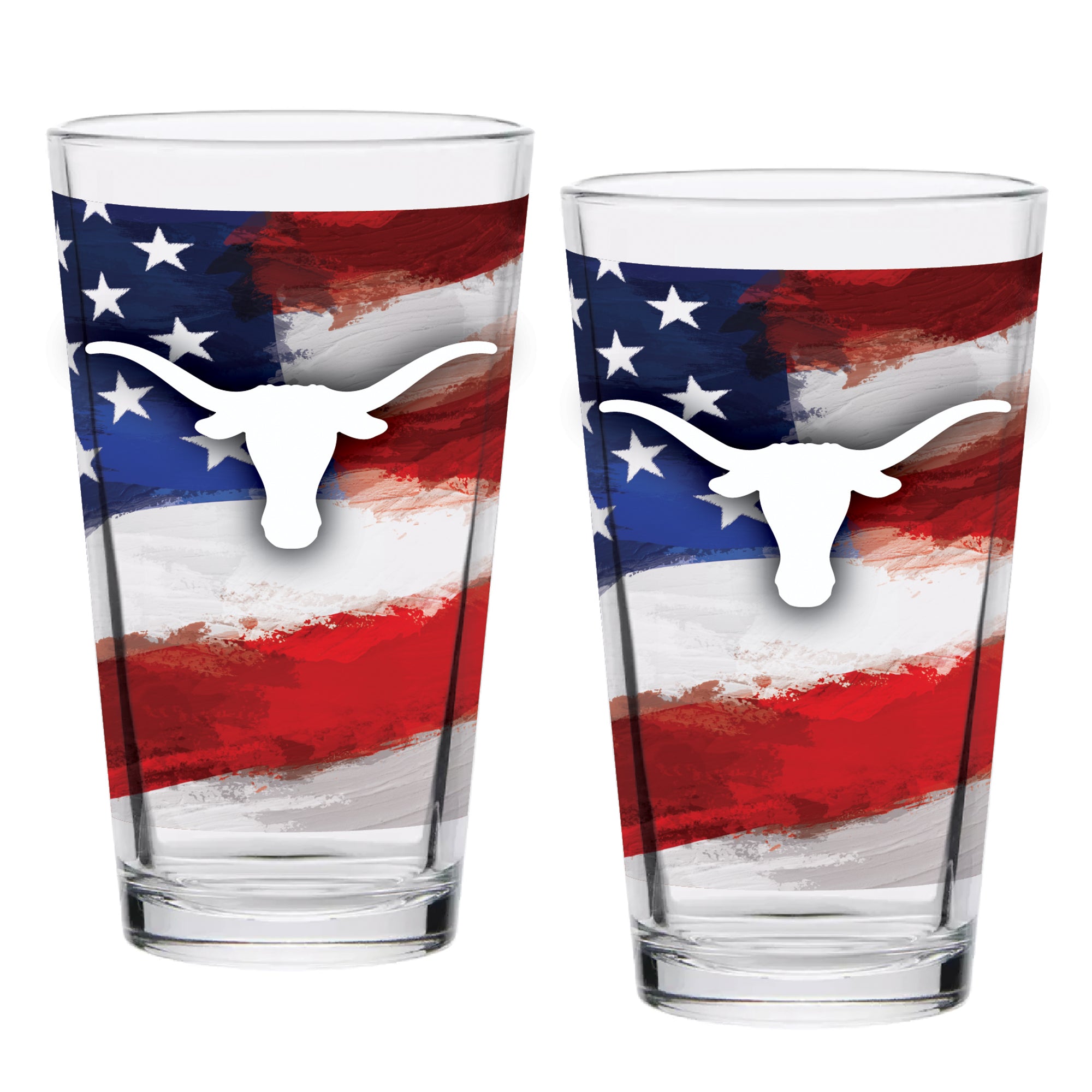 Set of 2 Texas Longhorns 16oz Americana Pints