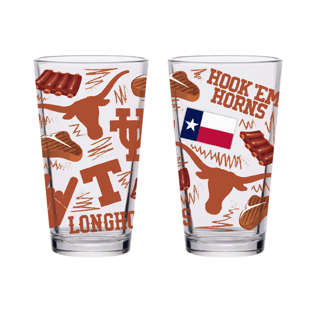 Set of 2 Texas Longhorns Local 16oz Pints