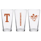 Set of 2 Texas Longhorns College Vault Sketch 16oz Pints
