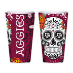 Set of 2 Texas A&M Dia de los Muertos Pint Glasses