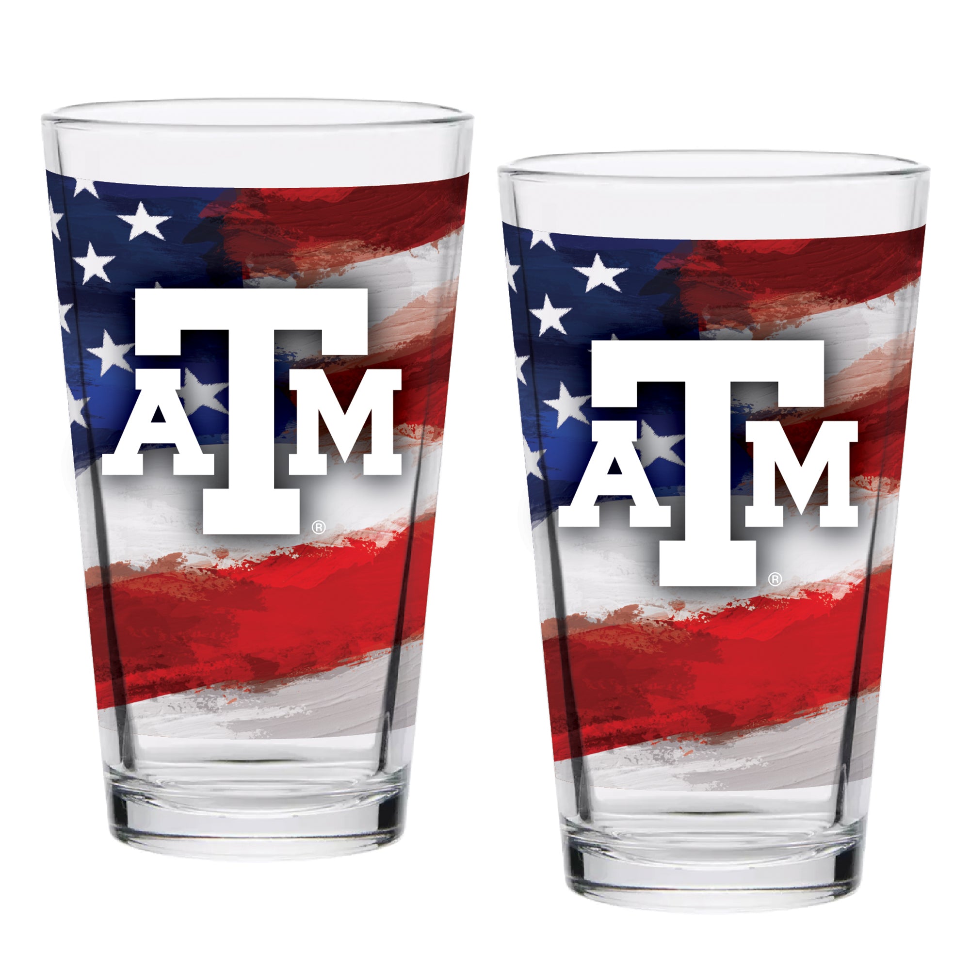 Set of 2 Texas A&M Aggies 16oz Americana Pints