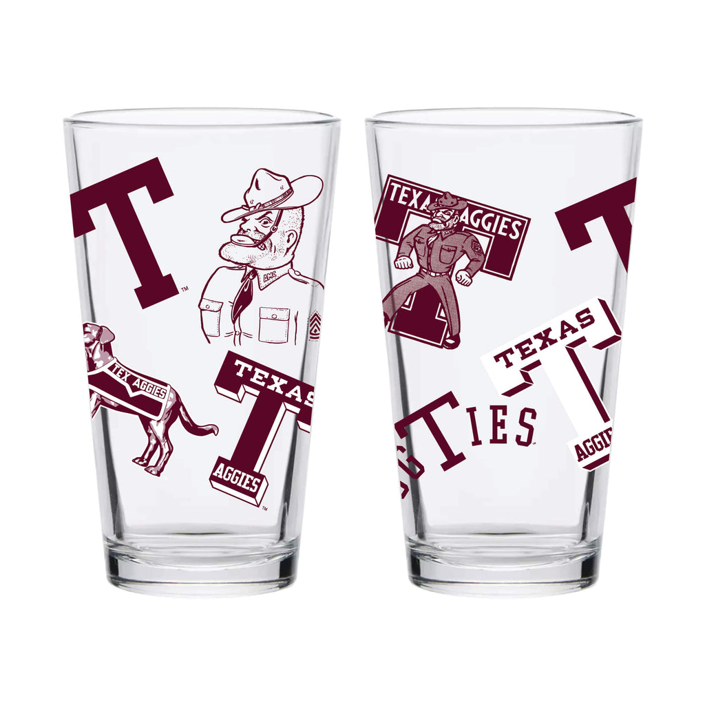 16oz Texas A&M Aggies College Vault Medley Pint 2 Pack