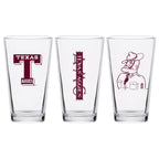 Set of 2 Texas A&M Aggies College Vault Sketch 16oz Pints