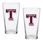 Set of 2 Texas A&M Aggies College Vault Sketch 16oz Pints