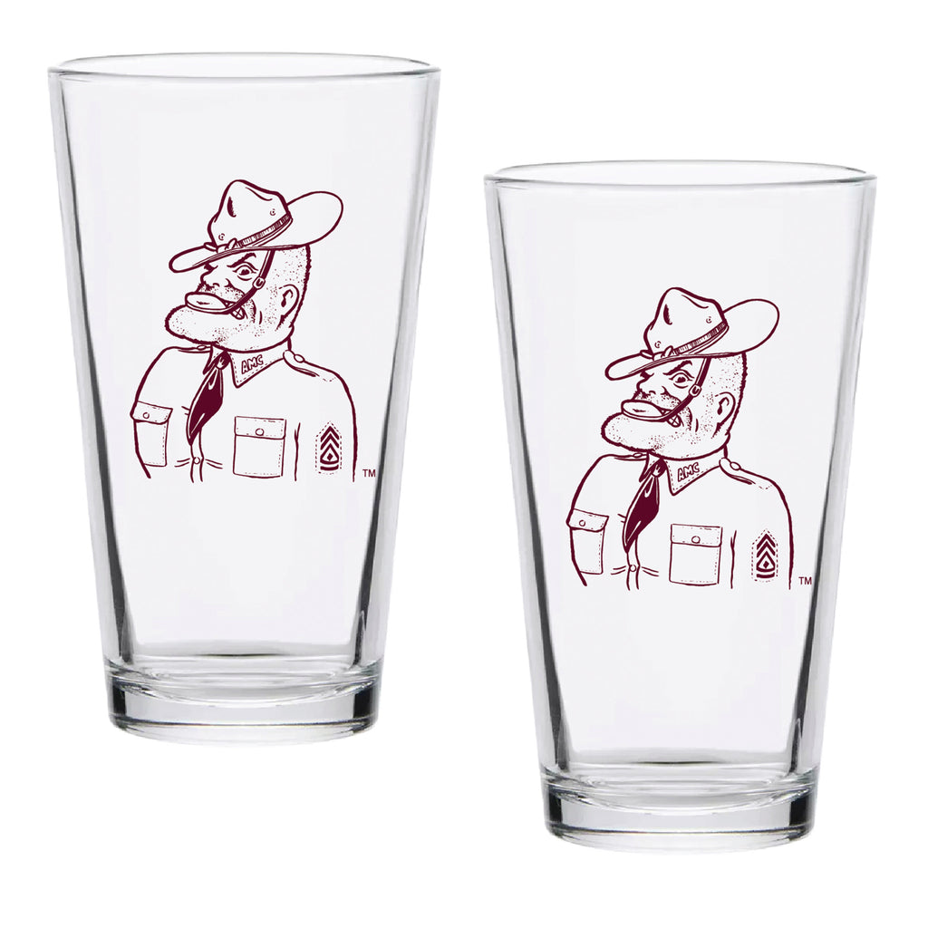Set of 2 Texas A&M Aggies College Vault Sketch 16oz Pints