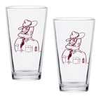 Set of 2 Texas A&M Aggies College Vault Sketch 16oz Pints