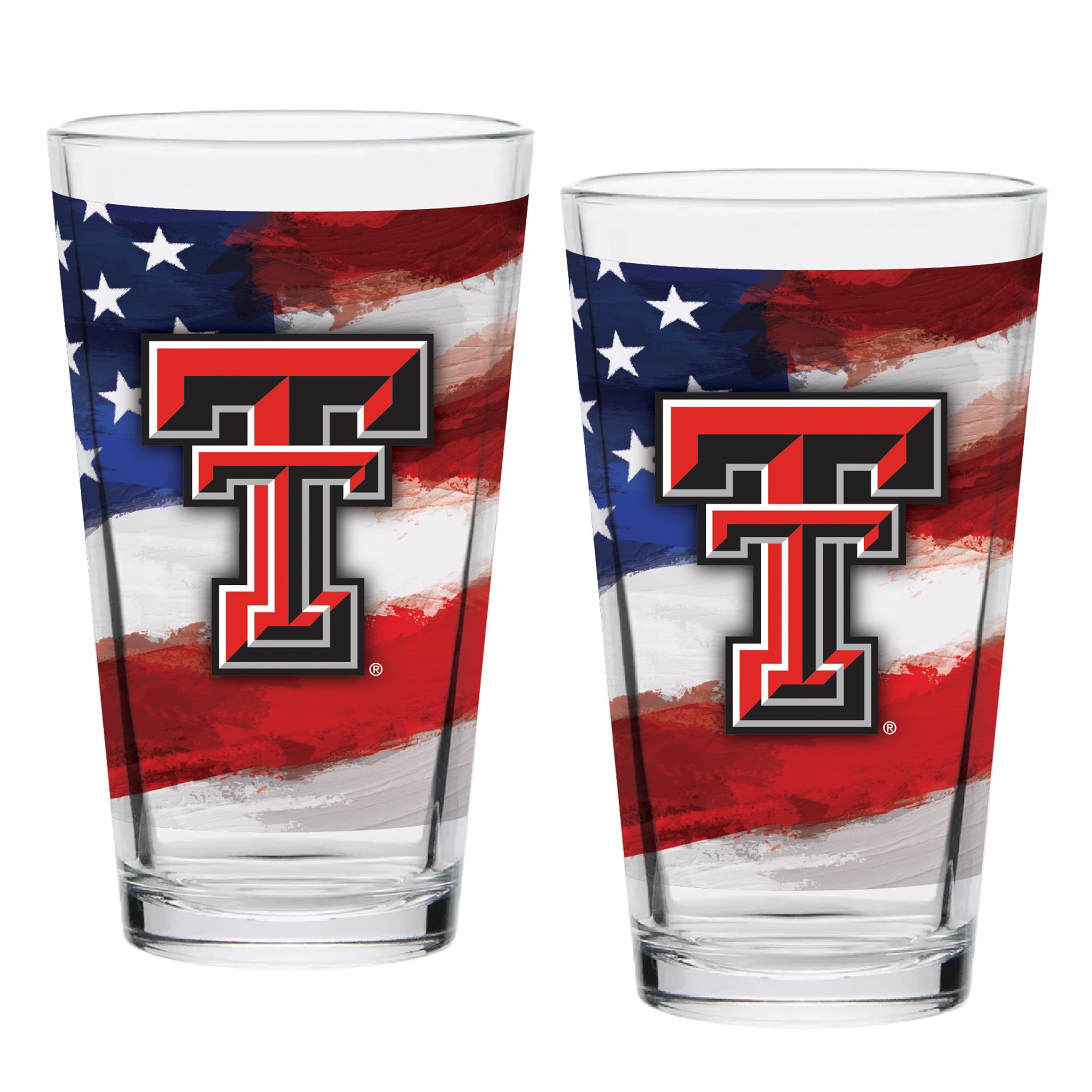 Set of 2 Texas Tech Red Raiders 16oz Americana Pints