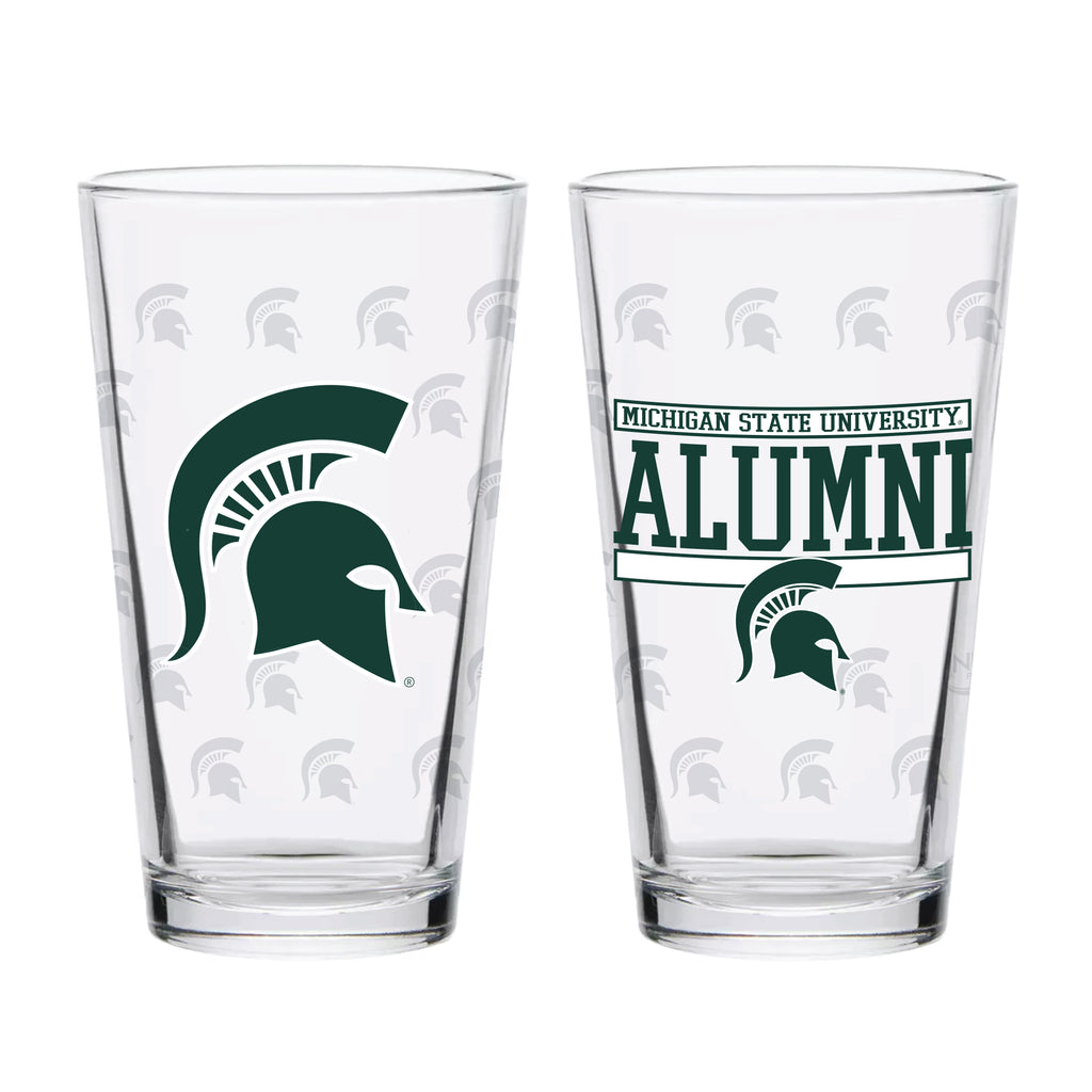 Set of 2 Michigan State Spartans 16oz Alumni Pints