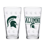Set of 2 Michigan State Spartans 16oz Alumni Pints