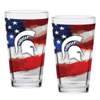 Set of 2 Michigan State Spartans 16oz Americana Pints
