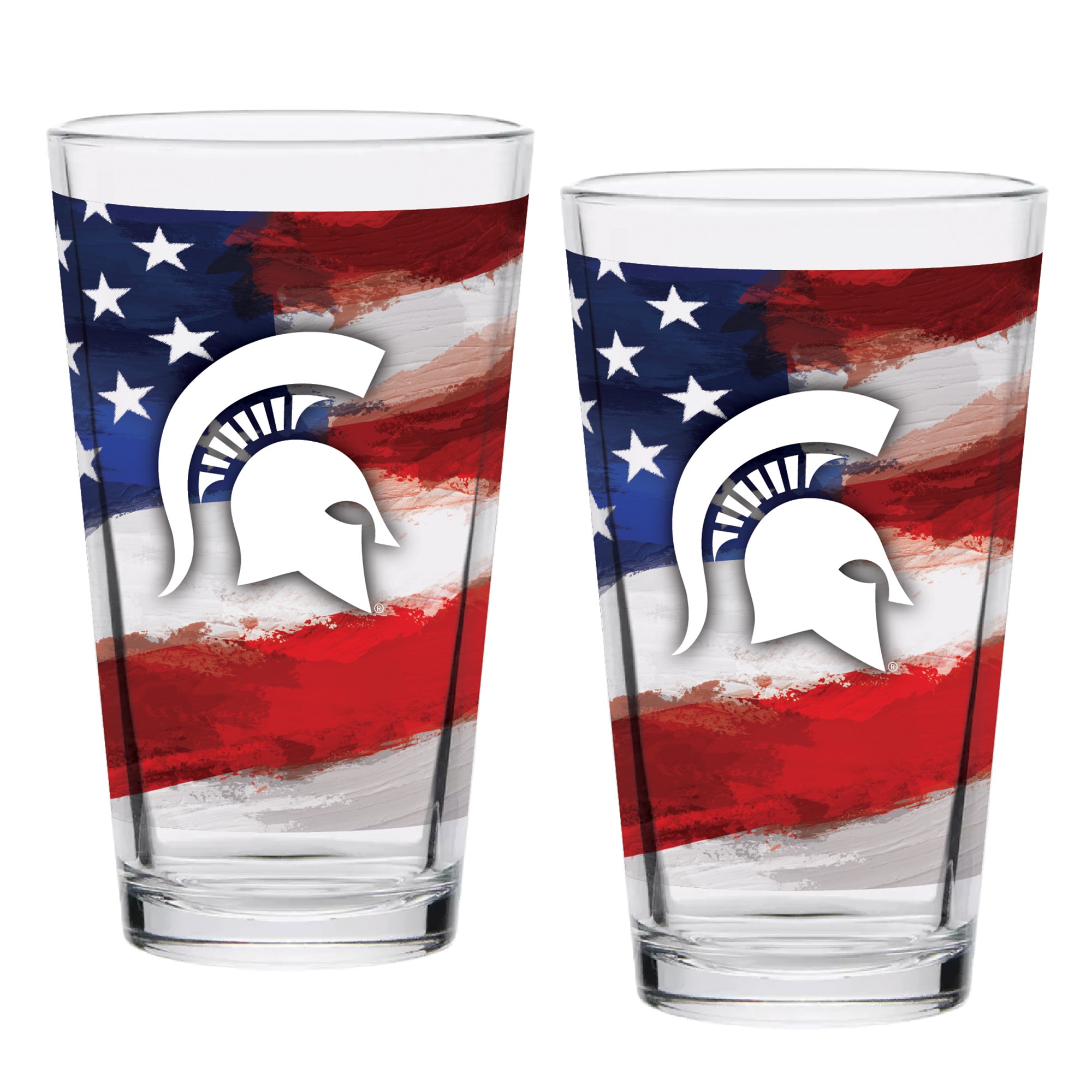 Set of 2 Michigan State Spartans 16oz Americana Pints
