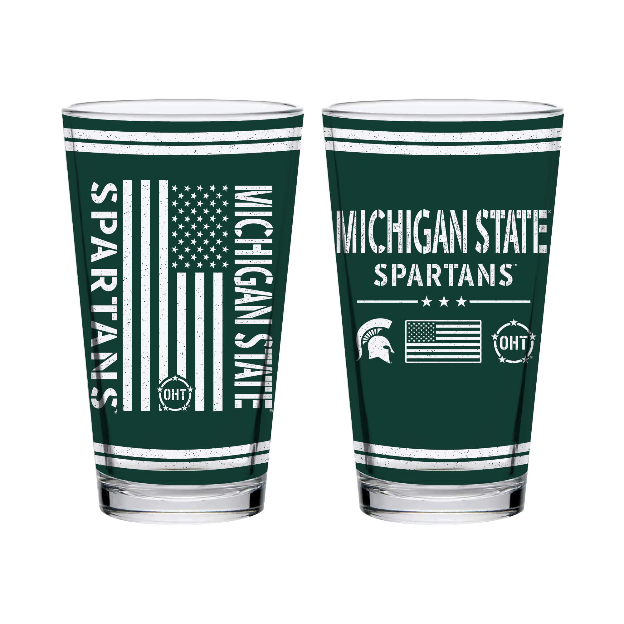 16oz Michigan State Spartans OHT TC FW Flag Pint