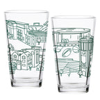 Set of 2 Michigan State Spartans Campus Line Art 16oz Pints